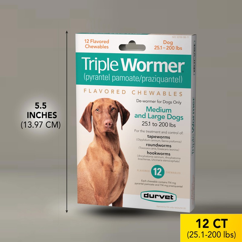 Durvet Triple Wormer for Medium and Large Dogs