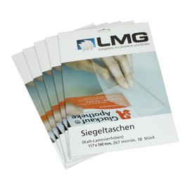 LMG LMGKALT117X160 Laminating Pouches 117 x 160 mm 2 x 300 mic for Cold Laminating (Pack of 10)