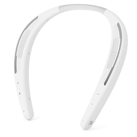 (Releases Your Ears! Earaku Neck Speaker, Bluetooth 5.3, Wireless, Seniors, Hands-Free Speaker, Japanese Voice Guidance, Wearable Neck Speaker, 3.1 oz (88 g), Lightweight, Neck Speakers with Microphone, for TV/Hands-Free Calls/Sports, Zoom/Skype Compatible, Waterproof IPX5 (White)