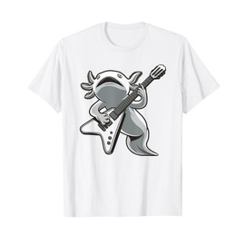 Axolotl Birthday Party Favors Axolotl Guitar Rock and Roll T-Shirt