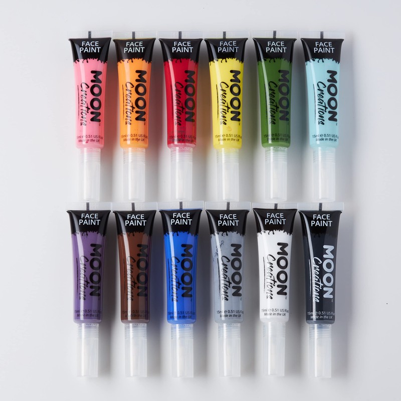 Moon Creations Face & Body Paint with Brush Applicator -