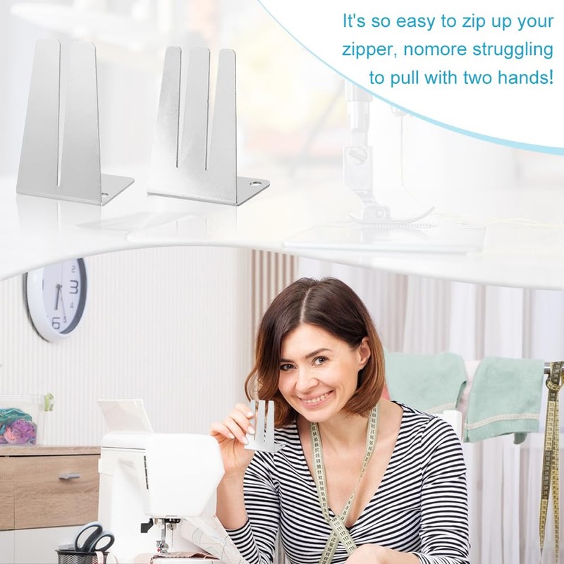 AHANDMAKER 2Pcs Zipper Jig Tools, Stainless Steel Zipper Jig Slider,