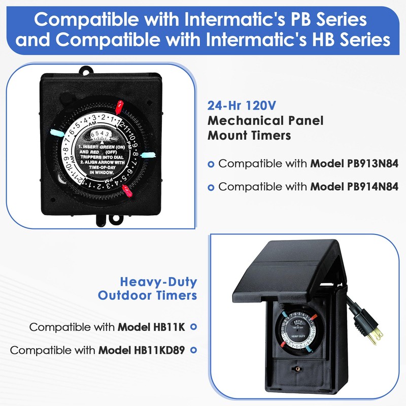 Dreyoo Cycle Timer Clock ON/OFF Plastic Switch Trippers Compatible with
