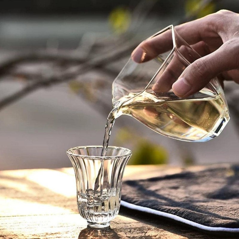 Gaolinci Hexagonal Clear Borosilicate Glass Tea Sharing Cup, Kungfu Tea