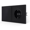 JIMEIDA Socket with Light Switch, Black, Flush-Mounted, Single 1-Way Light