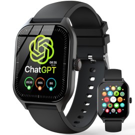 ChatGPT AI Translation Smart Watch, AMOLED Display Fitness Tracker, Fitness Watch,Watches for Man and Women,Titanium Alloy IP68 Waterproof, Multi-Sport Modes, Compatible with Android & iOS,Black