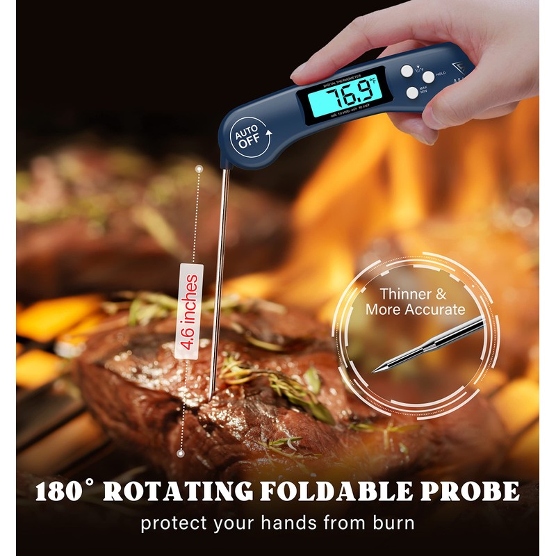 DOQAUS Digital Meat Thermometer, Instant Read Food Thermometer for Cooking,