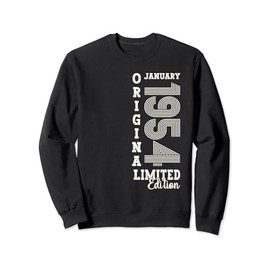 70th Birthday Men's Original January Vintage 1954 Sweatshirt, black
