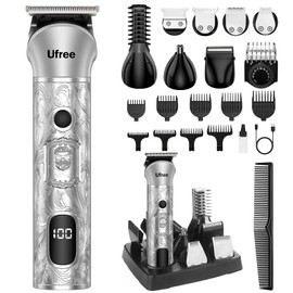 Ufree Beard Trimmer for Men, Electric Razor Shavers, Cordless Hair Clippers, 7 in 1 Beard Grooming Kit for Mustache, Body, Nose and Facial, Gifts for Men