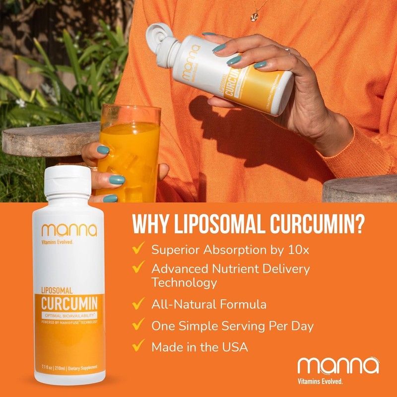 Manna Vitamins Evolved Liposomal Liquid Curcumin for Advanced Absorption Best