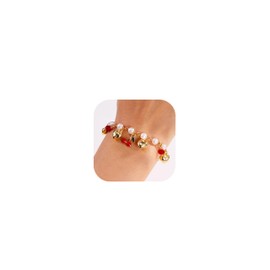 YANCHUN Cute Charm Bracelets, Dainty Strawberry Bracelets for Women, Cherry Bracelet, Fruit, Women's Jewellery, Gifts, Trendy 2025, Metal