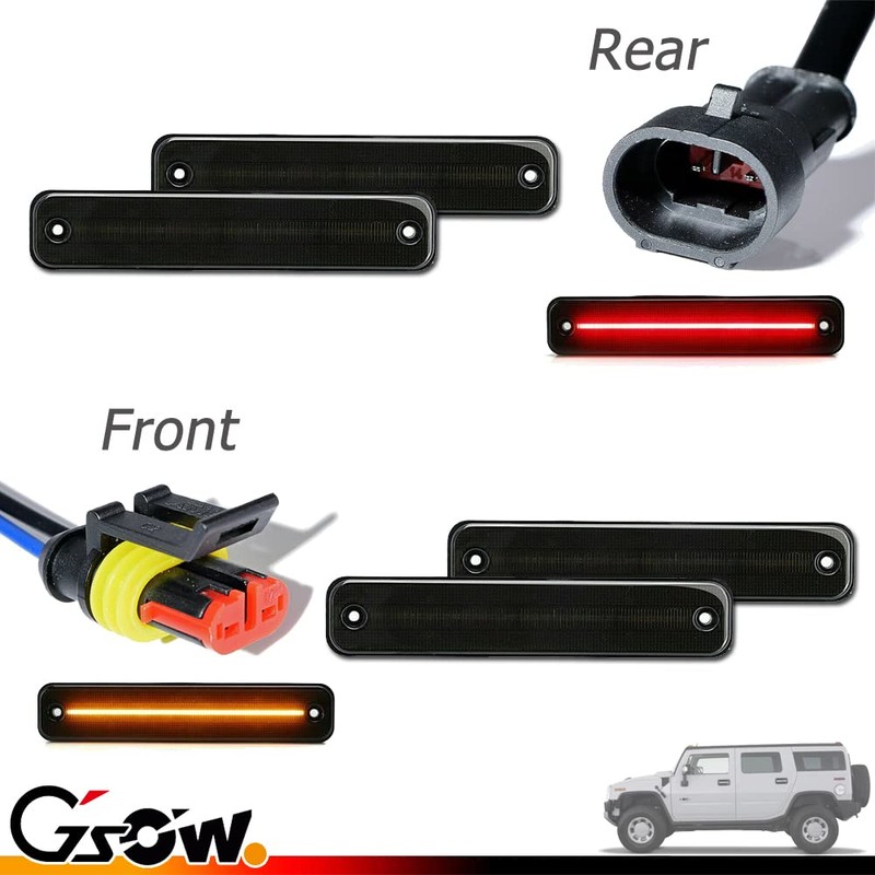 GSOWO 4 PCS Amber LED Side Marker Light for Hummer