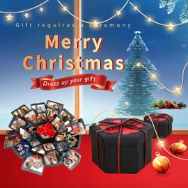 BAKUMON Gift Box Gift Package Box Surprise Explosion Box Gift Wrapping Box Luxury Premium Box Gift for Valentine's Day, Birthday, Mother’s Day, Father’s Day, Children's Day, Christmas etc. Black