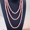 Pink Pearl Necklace for Women Long Pearl Choker Necklace Trendy