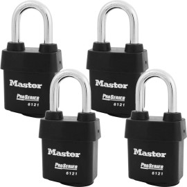 Master Lock 1-1/2" ProSeries Weather Tough Laminated Lock, 6121KALF, 4 Pack