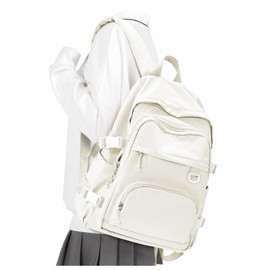 Lightweight College Backpack for Women Men Cute School Bag for Teens Girls Boys High School Backpack for Students Waterproof Casual Daypack Backpack（Beige）