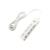 Elecom T-K6A-2450WH Power Strip, Thunder Guard, Individual Switch, Dust Shutter