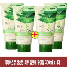 The Face Shop (300ml x 4개)-더페이스샵 신선한 제주 알로에 수딩젤/튜브형 (300ml x 4)-The Face Shop Fresh Jeju Aloe Soothing Gel/Tube Type