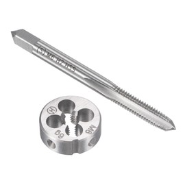 TOP-VIGOR M6 x 1mm Metric Tap and Die Set, Right Hand Machine Thread Tap with Round Threading Die for Making or Repairing Threads on Iron, Copper, Steel and Other Metal Materials