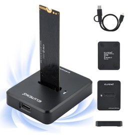 ELUTENG Hard Drive Docking Station, M.2 NVME & SATA Docking Station, 10Gbps M2 SSD to USB Enclosure for M-Key B+M Key, Dual Protocol Adapter for 2230 2242 2260 2280 SSD with Non-Slip Pads