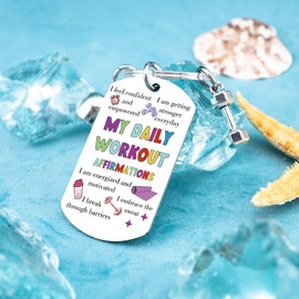 MigPio Gym Keychain for Women Workout Gifts Gym Essentials for Women Inspirational Gifts for Womens Daily Affirmations for womens Motivational Keychain for Workout