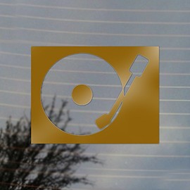 Cosplay & Fan Gear DJ Turntable Music Vinyl Decal (Gold)