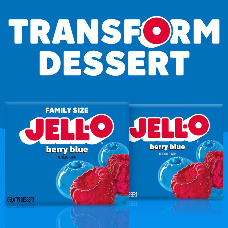 JELL-O Berry Blue Gelatina postre Mix (6 oz caja)