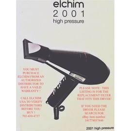 ELCHIM 2001 PROFESSIONAL DRYER (REPLACEMENT BLACK FLAT FILTER FOR ) 836793002118