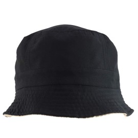 Armycrew Big Size Oversized Microfiber Reversible Bucket Hat - Black Khaki - XL-2XL