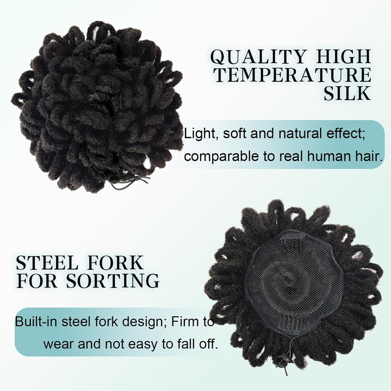 Abellee 2Pcs Loc Buns For Black Women 8Inch Loc Petal