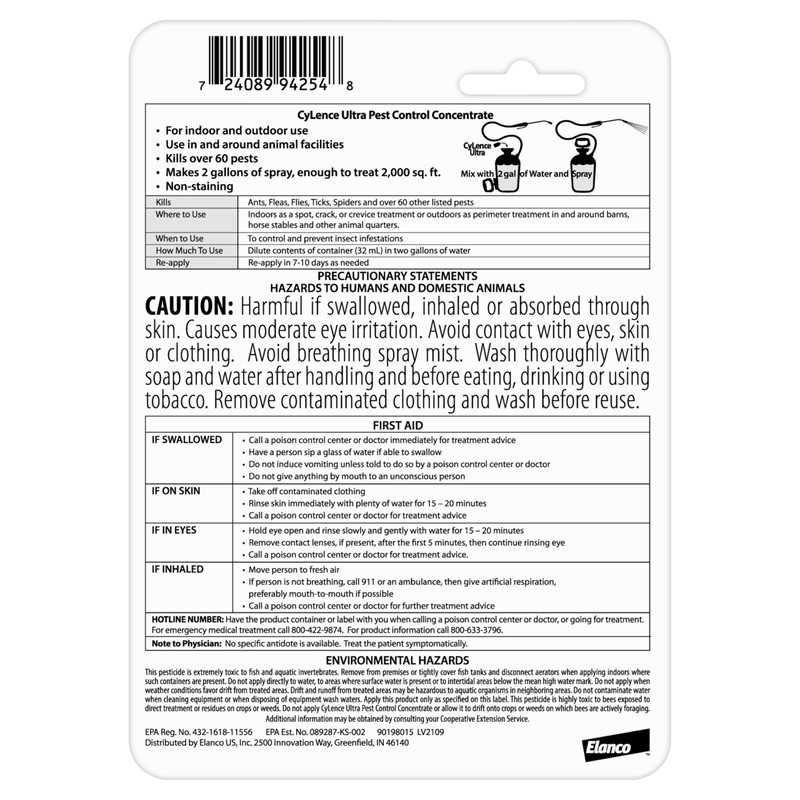 Elanco CyLence Ultra Pest Control Concentrate Indoor & Outdoor Insecticide