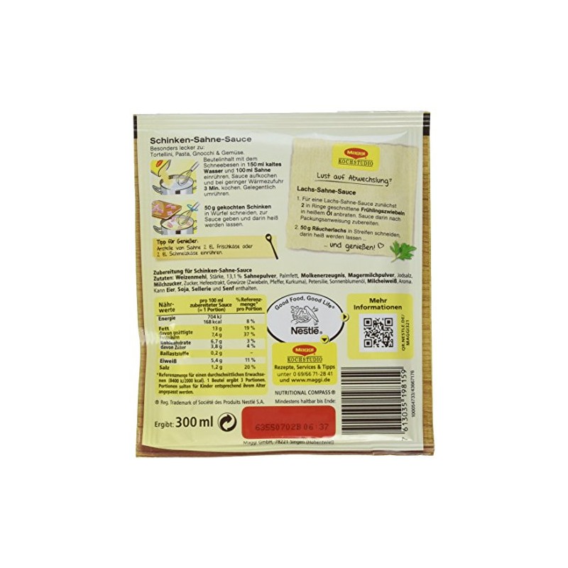 Maggi La Pasta Sauce Ham Cream Pack of 17 (17