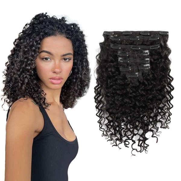 Sassina Natural Wave Clip in Remy Human Hair Extensions Double