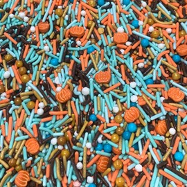 COOL MOM SPRINKLES Fall Pumpkin Sprinkles (4 oz.) – Autumn Harvest Themed Sprinkles for Decorating Cakes, Cupcakes, Cookies & Desserts – Mixed in the USA/Gluten-Free