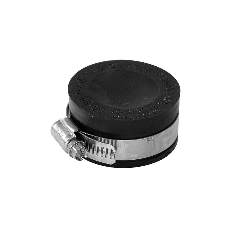 Fernco QC-101 2 Pack 1 1/2-in. Qwik Cap Flexible PVC