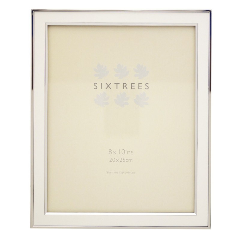 Sixtrees Abbey White 2-103-80 Polished Silver photo frame with lacquered