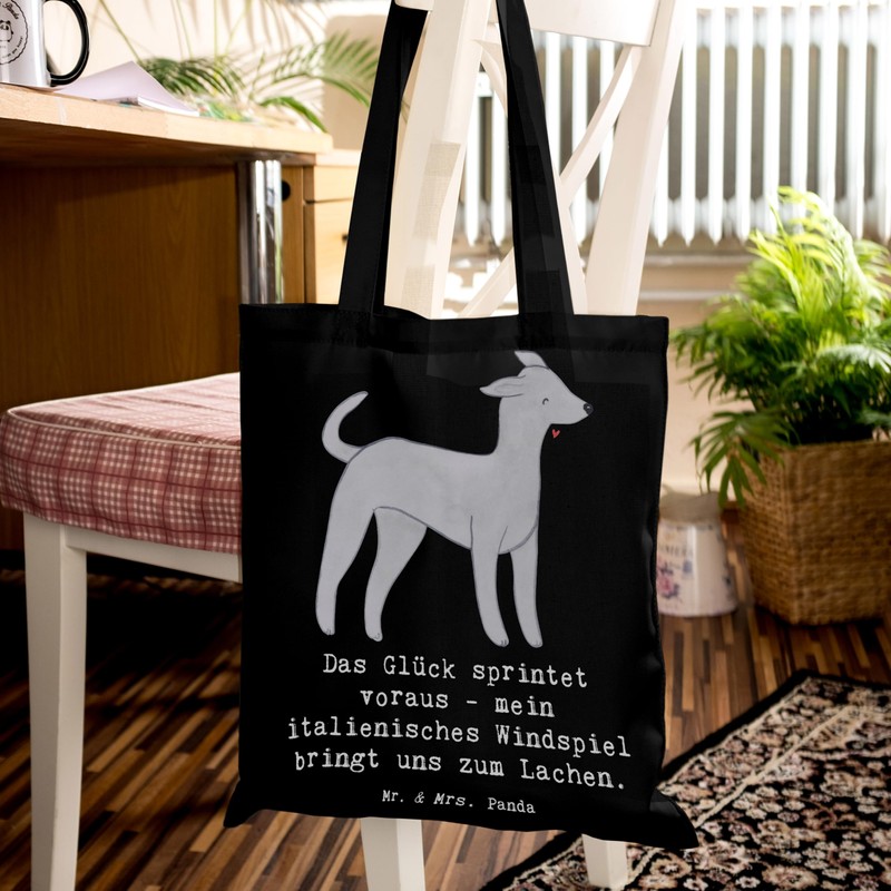 Mr. & Mrs. Panda Tragetasche Italienisches Windspiel Glück - Geschenk,