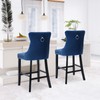 JETEAGO Bar Stools Set of 2, Velvet Upholstered Bar Stool