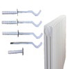 4 x Universal Design Radiator Wall Mount (White) with Fixing