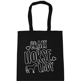 Hippowarehouse Crazy horse lady Tote Shopping Gym Beach Bag 42cm x38cm, 10 litres