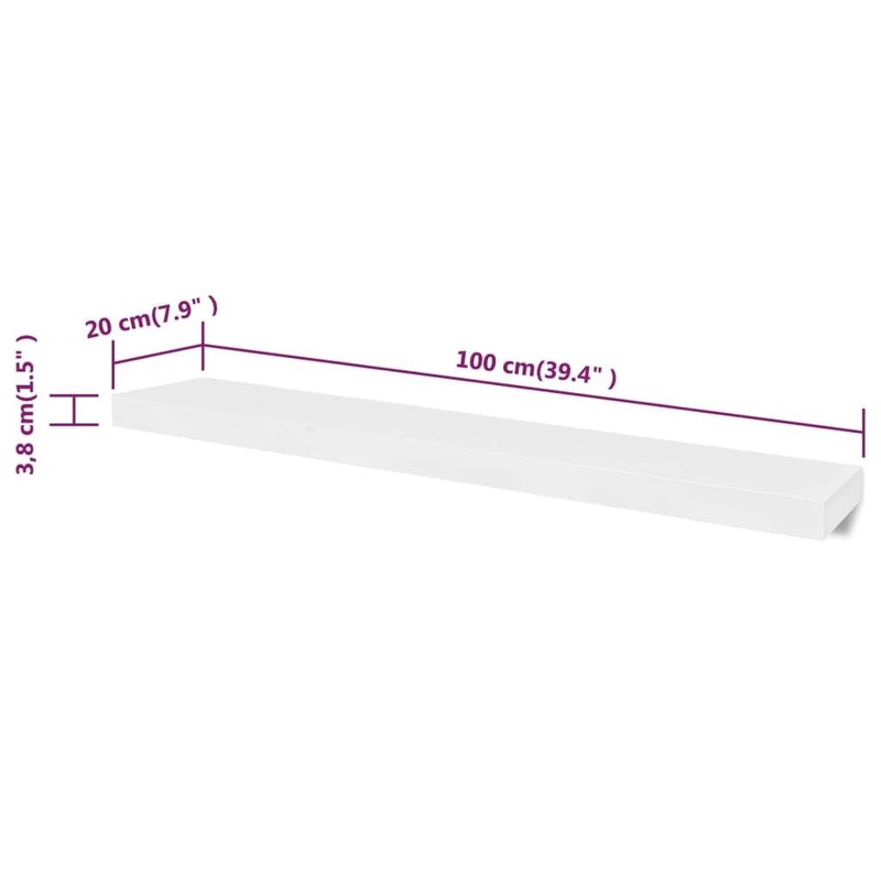 Casafoyer Wall Shelves 4 pcs White 39.4"