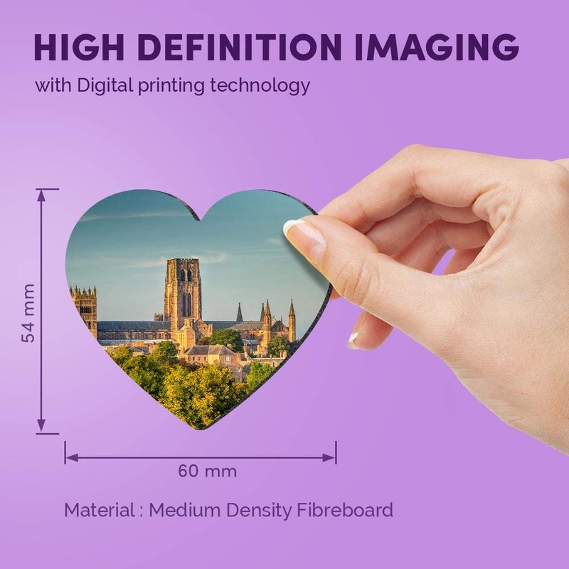 1 x Heart MDF Magnets - Durham Cathedral England UK