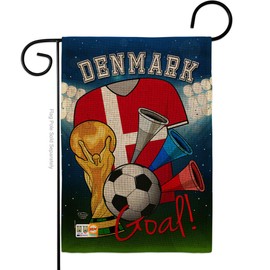 World Cup Danish Flags Burlap Banner Home Decor Wall Art Patio Lawn Front Porch Room Decorations Outdoor Tapestry Yard Sign FIFA Soccer Gifts Sports Fan Party Trophy Game Football Goal Made In USA