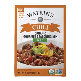 Watkins Organic Gourmet Seasoning Mix, Mild Chili, 1.25 Oz. Pouch, 1 Count