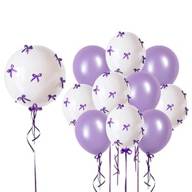 Purple Bow Party Decorations Bow Balloons BoBo Balloons for Taylo Party Girl Women Birthday Decor Coquette Bow Party Bridal Shower Bridal Engagement Party Bachelorette Party Decor