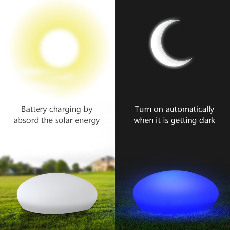 Blibly Solar Garden Lights Outdoor Glow Cobblestone Shape Lamp Garden