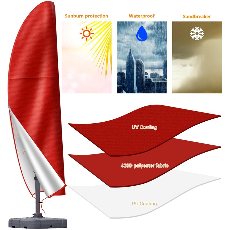 Patio Cantilever Umbrella Covers for Outdoor: Waterproof Offset Umbrella Cover