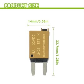 EPLZON EPLZON 5A DC 12V-32V Manual Reset Circuit Breaker ATM Low Profile T1 Mini Blade Fuses Breakers for Car Trucks Marine Boat RV Solar and More,2 Pack