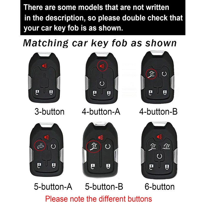ontto Key Case Compatible with Chevy Silverado Tahoe Suburban 2019-up,with