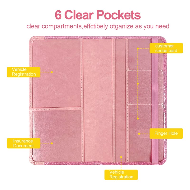 Car Registration and Insurance Card Holder - Leather Vehicle Glove
